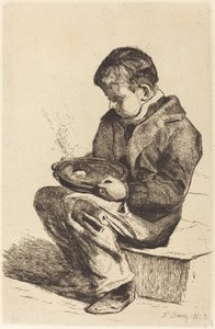 スープを食べる男の子 作： François Bonvin