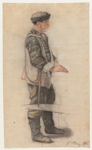 The Stretcher Bearer (「The Fallen Roofer」の習作) 作： François Bonvin