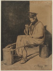 1861年、彼のヨークに着陸したウォーターキャリア。 作： François Bonvin