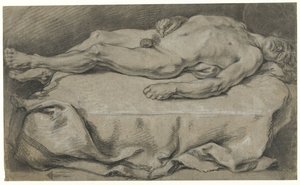 リクライニング男性ヌードの解剖学的研究 作： François Boucher (manner of)