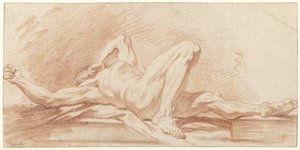 横になっている裸の男の研究 作： François Boucher (possibly)