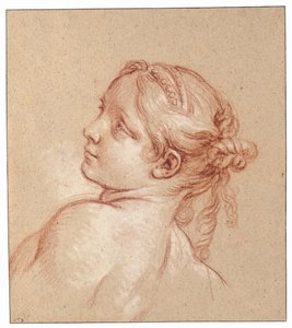 バストレングスの少女、頭が左に傾いている 作： François Boucher