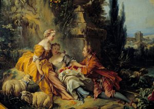 カンバセーション・シャンペトル フランソワ・ブーシェ（1703-1770）の絵画 18世紀 作： François Boucher