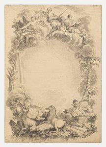 ウィリアム・アール・カウパー（1665-1723年頃）に敬意を表してEscutcheonのデザイン 作： François Boucher