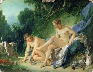 お風呂の後のダイアナ 作： François Boucher