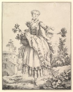 フラワーガール、18世紀。 作： François Boucher
