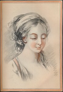 少女の頭、c1746 作： François Boucher