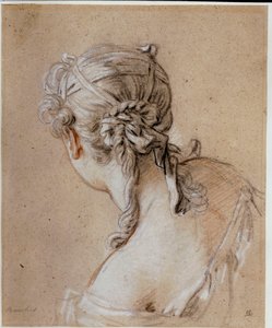 後ろからの女性の頭、1740年頃 作： François Boucher