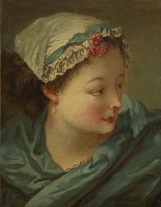 若い女性の頭、1730年代初頭。 作： François Boucher