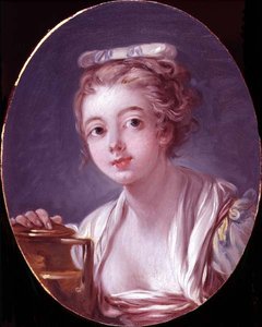 少女の頭」または「ミルクメイド 作： François Boucher