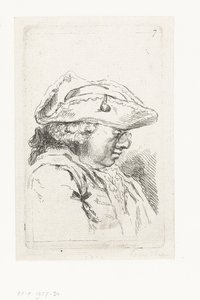 メガネと三角帽子の男の頭 マイナーなジャンルの作品と見出しの組曲 (シリーズ タイトル) 作： François Boucher