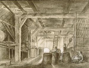 クーパーの家族がいる納屋のインテリア 作： François Boucher
