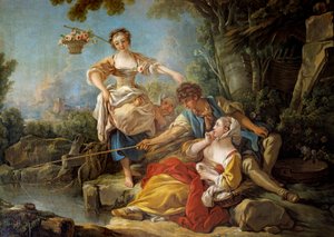 La pêche à la ligne 絵画 フランソワ・ブーシェ（1703-1770） 1767 Sun.1.5x1.8 m 作： François Boucher