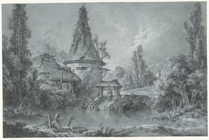 ボーヴェ近くの塔のある風景 作： François Boucher