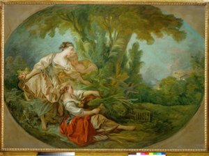 呼び出しは、鳥が網に引っ掛かったと言います 作： François Boucher