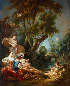 「Le Pecheur」 漁師、18 世紀 作： François Boucher