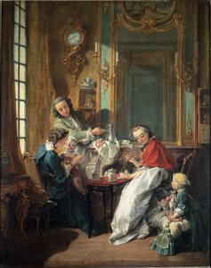 ブルジョワ風インテリアでのランチシーン 作： François Boucher