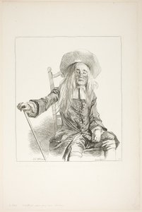 椅子に座る男 作： François Boucher