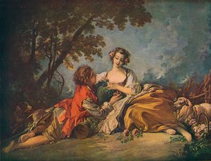 牧歌的な主題、18世紀 作： François Boucher