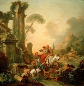 噴水で休む 作： François Boucher