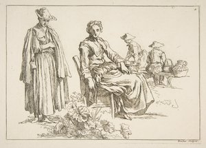 スケッチのシート、1753年。 作： François Boucher