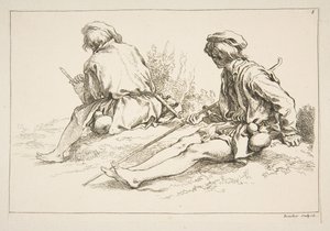 スケッチのシート、1753年。 作： François Boucher