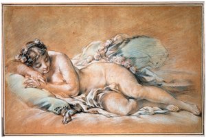 眠っている若い女性、1758。 作： François Boucher