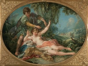 シルビアは1755年にアミンタによって解放される。 作： François Boucher