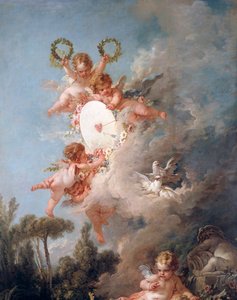 エンジェルディテールラブターゲット。フランソワ・ブーシェの絵画 作： François Boucher
