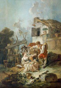 「農産物の交換」、1768 作： François Boucher