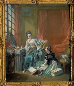 ファッション商人 フランソワ・ブーシェ（1703-1770）の絵画。1746.ストックホルム国立博物館 作： François Boucher