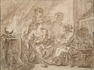 デッサンの発明、18 世紀半ば 作： François Boucher