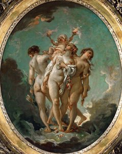 キューピッドを握る三美神 作： François Boucher