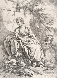 休む少女、1756年。 作： François Boucher