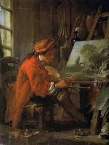 アトリエにいる画家 自画像 1730年頃 作： François Boucher