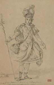Tithonus。オペラの衣装デザインジャンジョセフドモンドンヴィル作、1763年。