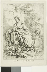休んでいる若い女性 作： François Boucher