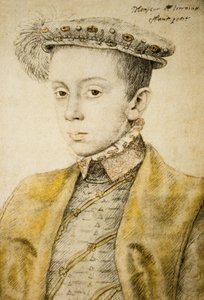 シャルル2世またはロレーヌ3世（1543-1608）、1558年頃（ドウォッシュ、水彩、鉛筆） 作： François Clouet