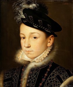 チャールズ9世フランス（1550-1574）の半身像。 1561 作： François Clouet