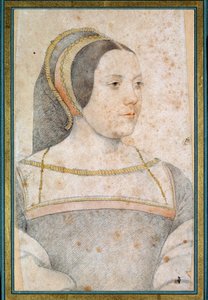 Cannaplesの種牡馬Jean de Crequi（1502 - 1558）の妻、Judith of Assignyの肖像。フランソワ・クルエ（1515-1572）による黒い石と血で描かれた絵 作： François Clouet