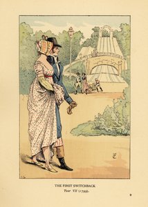1812年に建設されたジェットコースター「ロシアの山」（Les Montagnes Russes a Belleville）のおしゃれなカップル。(最初のスイッチバック、7年目 作： François Courboin
