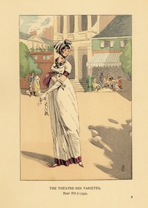 モンマルトル大通り、ヴァリエーション劇場の前のおしゃれな女性（7年目 作： François Courboin