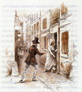 アルフレッド・ド・ミュッセの『Mimi de Pinson』誌に掲載された「グリゼットの横顔」のイラスト 作： François Courboin