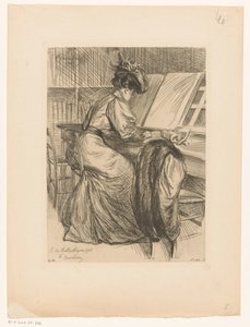 図書館で読書する女性 ラ・ライブラリー 作： François Courboin