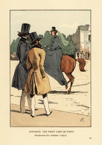 最初のカフェ・ド・パリの向かい側、Boulevard des Italiens 作： François Courboin