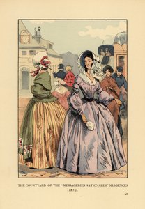 パリで客車を待つ女性たち 作： François Courboin