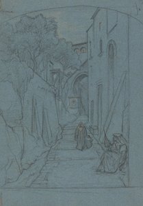 ソレントの通りを見上げる [裏面] 作： François Edouard Bertin