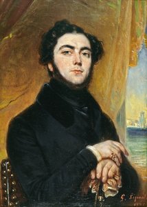 小説家ウジェーヌ・スーの肖像 1804-1857, 1836. 作： François Gabriel Lépaulle