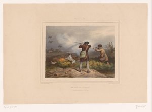 2 人のハンターがヤマウズラを撃つ Le jour de guignon (オブジェクトのタイトル) 銃を持ったハンター（シリーズタイトル） Chasses au Tir (オブジェクトのシリーズ タイトル) 作： François Grenier