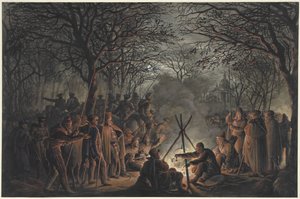 アムステルダムのマウダーポートの外にあるコサックのキャンプ、1813年